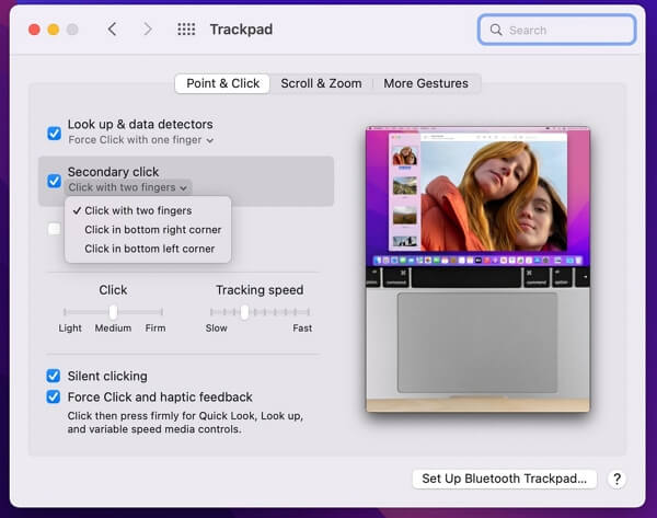 Mac trackpad settings