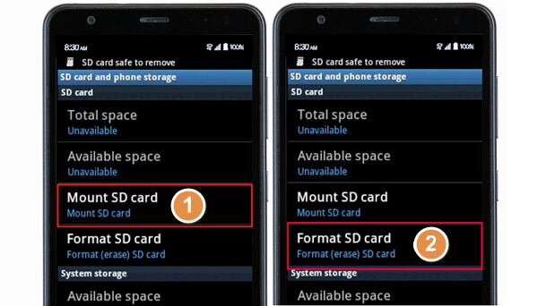 Fix can't format SD card on Android Phone