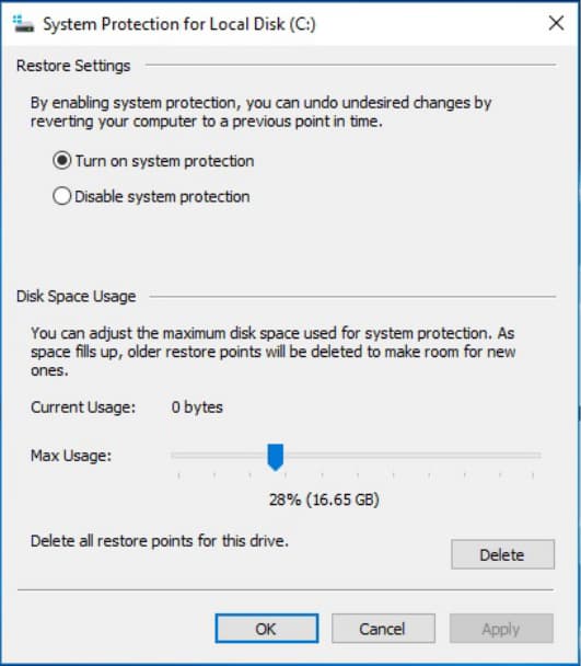 how to recover lost restore points in windows 10