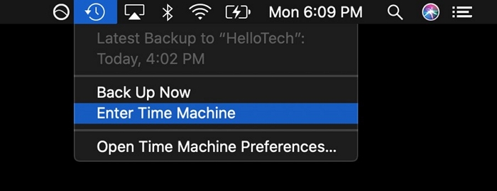 Select Time Machine