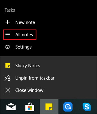 how to recover sticky notes Windows 10