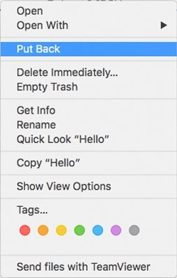 Restore deleted pages from Trash on Mac
