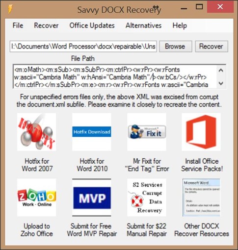 S2 Recovery Tools for Microsoft Word