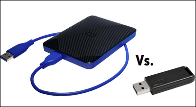 USB flash drive vs External hard drive