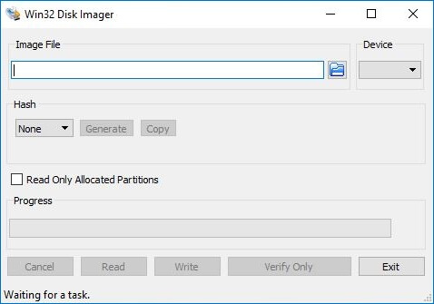 win32 disk imager to backup raspberry pi sd card step 1