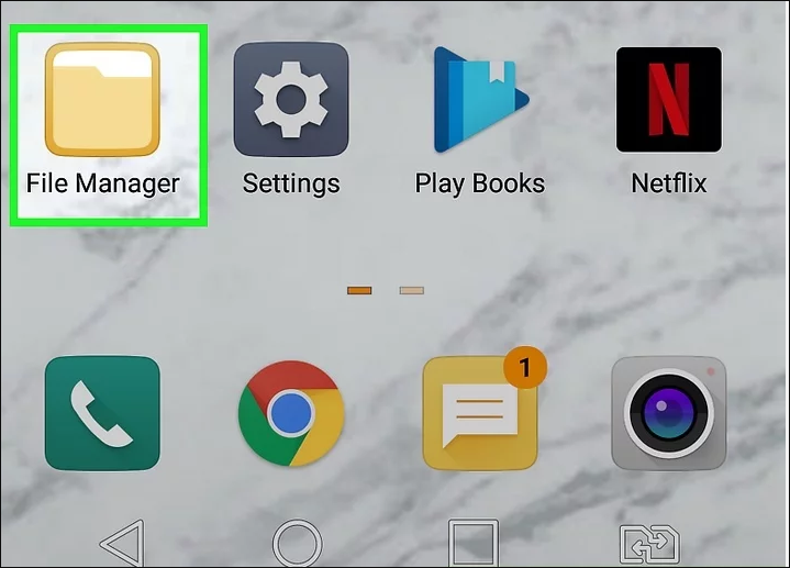 open file manager on android