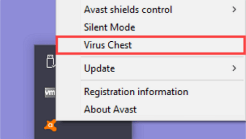 Avast Antivirus Virus Chest