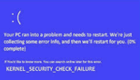 Windows blue screen kernel_security_check_failure