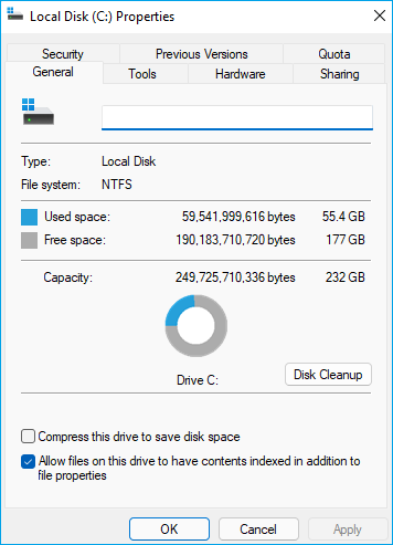 disk cleanup