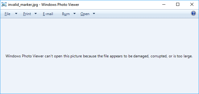 Photos can't be opened due to file corruption.