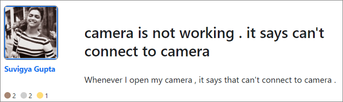 cannot connect to camera