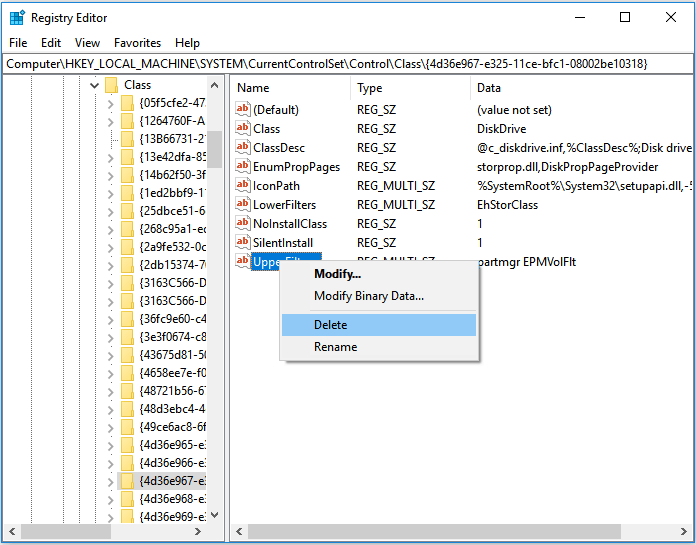 Fix Seagate external hard drive blinking but not detecting - change registry
