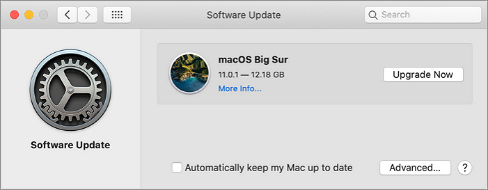 Check for software update on Mac