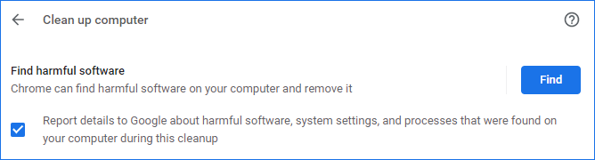 Fix Chrome Wont download files - Run cleanup tool