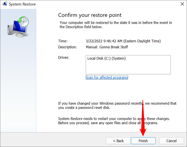 confirm-restore-point