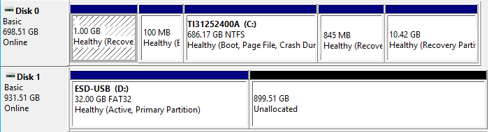 Mistakenly coverted drive to esd-usb drive.