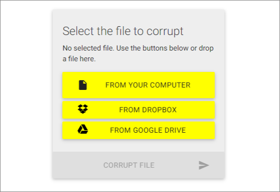 corrupt a file using an online tool