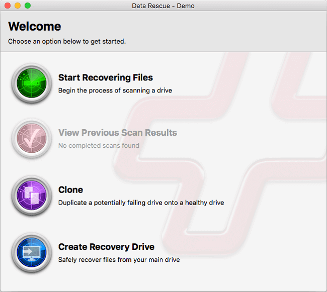 Screenshot of Data Rescue for Mac