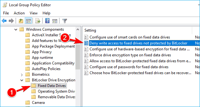 disable bitlocker in group policy step 1