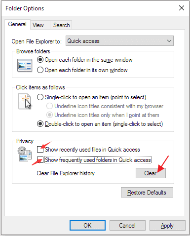 remove folders from quick access in windows 10