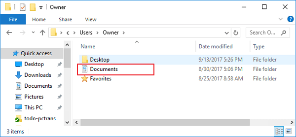 documents folder is missing