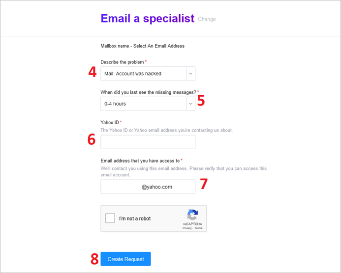 create a email request