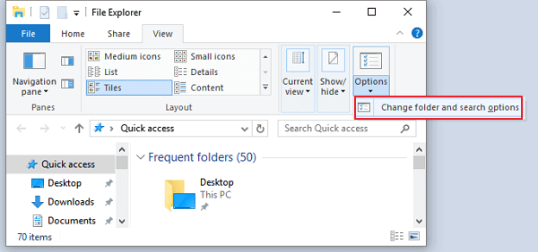 Change settings for finding hidden word document.