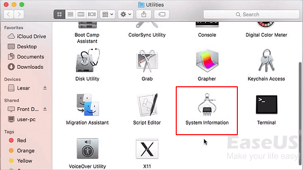 Make Mac detect the USB flash drive.