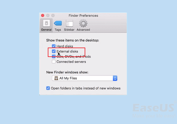 Make USB show up on Mac.