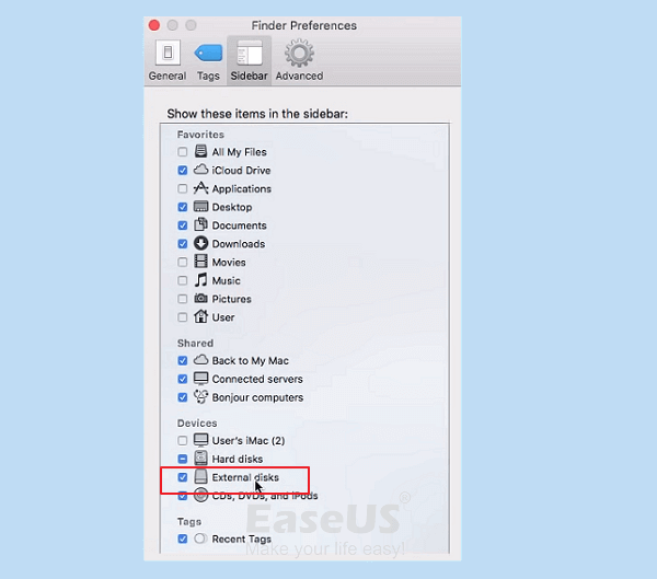 Enable Mac to display USB.