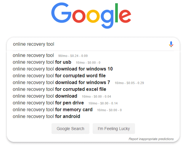 search online recovery tool on Google.