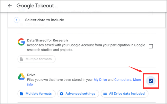 google drive - takeout