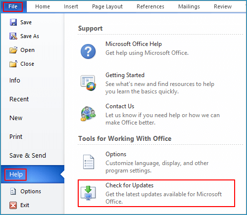 Find Office update in old version