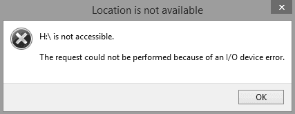 drive is not accessible, i/o device error