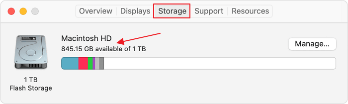 Check Mac storage
