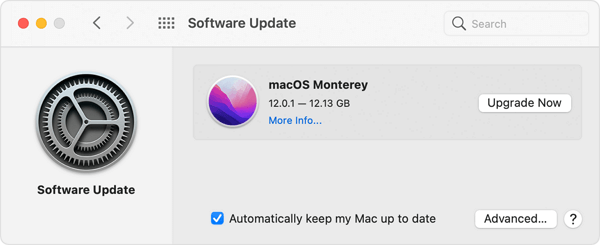 macOS update from the Software Update