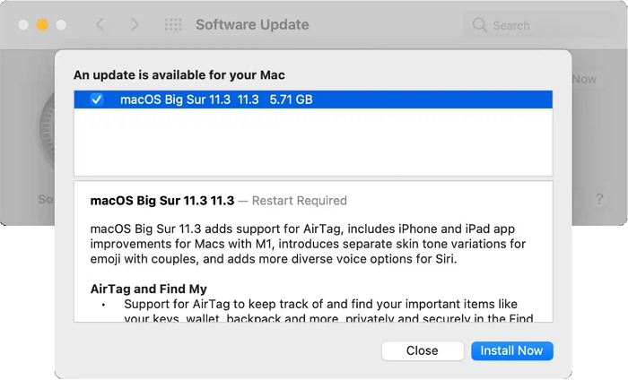 Manually update Mac