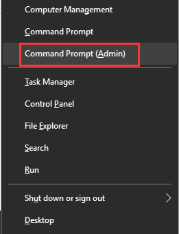open command prompt with the admin privilege