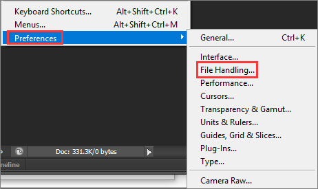 file handling option in PS