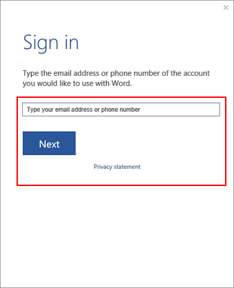 Sign in Word with MS Account.