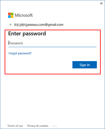 Sign in with MS account passowrd.