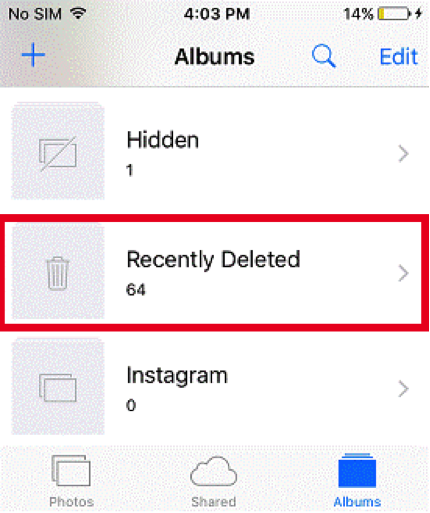iphone recently deleted photos