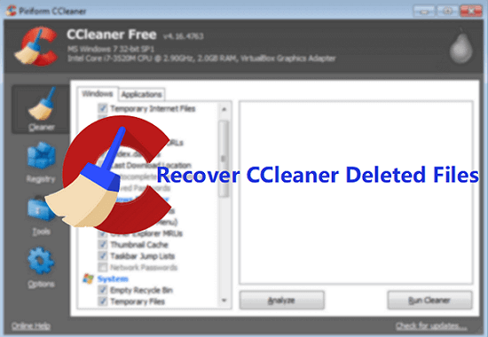 Recover CCleaner deleted files