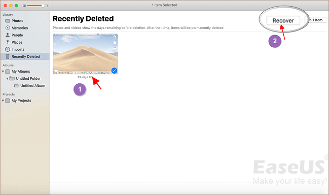 restore deleted photos from mac with Photos step 2