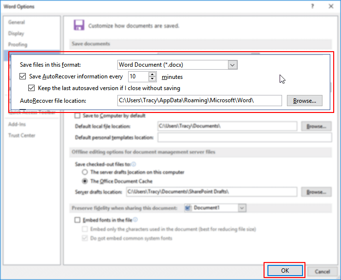 Recover unsaved Word documents from AutoRecover