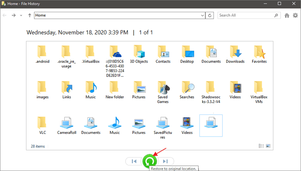 restore windows 10/8/7 photos from previous version