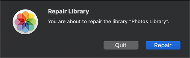 Repair Photos Library.