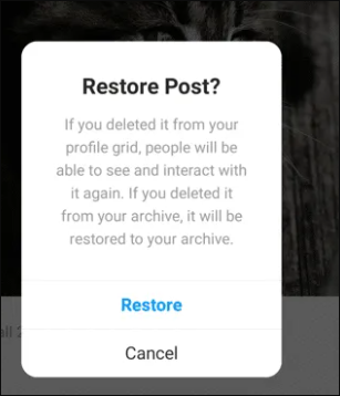 restore deleted insatgram posts