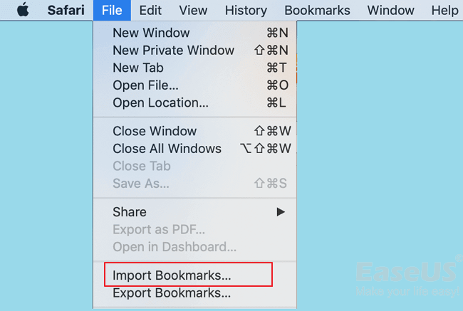 Restore and import lost Safari bookmarks back to Safari.