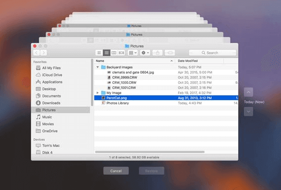 Restore lost photos from iPhoto Library Time Machine backup 